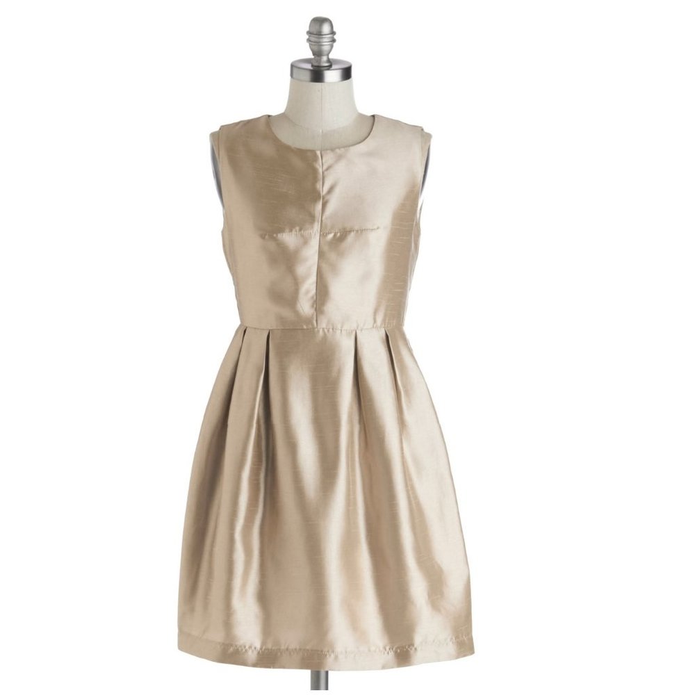 Modcloth Sparkling Evening Pleated Dress w Pockets